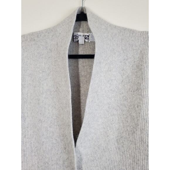 Adele Joyce Womens Medium Cardigan Sweater Gray Angora Wool Luxury Minimalist - Picture 2 of 10